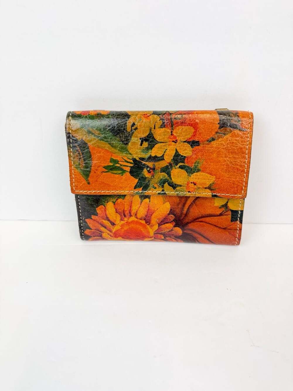Patricia Nash Spring Multi Floral Italian Leather Trifold Wallet
